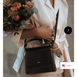 JW PEI The Fae Top Handle Bag - Black Croc